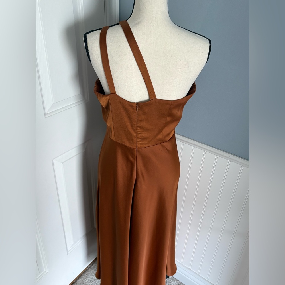Just Taylor Burnt Orange Cocktail Dress - Picture 4 of 5